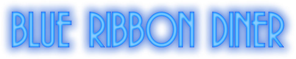 Neon Blue Ribbon Diner Logo